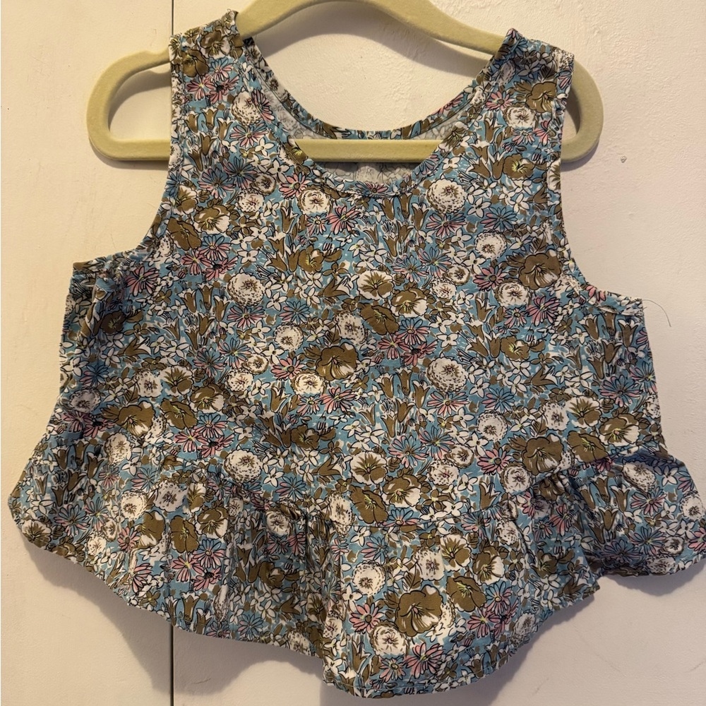 Floral Sleeveless Peplum Top